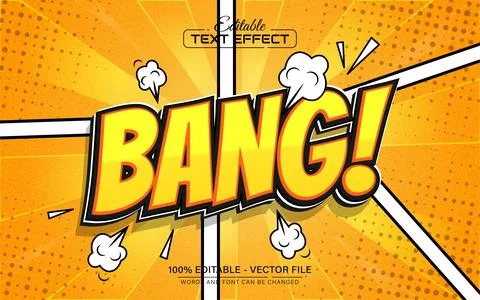 Bang text effect comic style editable Illustrazione stock