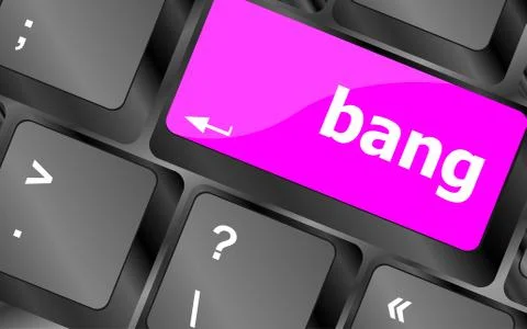 Bang word on keyboard key, notebook computer button Stock Illustration