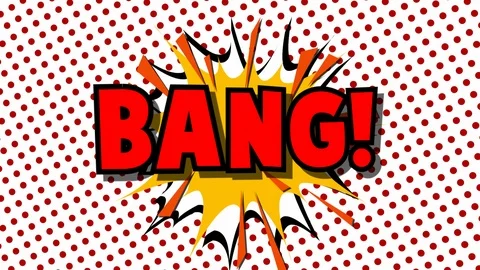 BANG - word speech balloons comic style animation Stock Footage 87263455