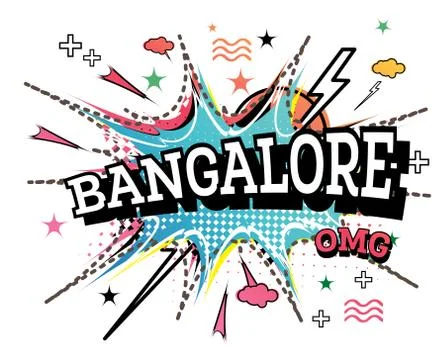 Bangalore Comic Text in Pop Art Style Isolated on White Background. Stockillustratie