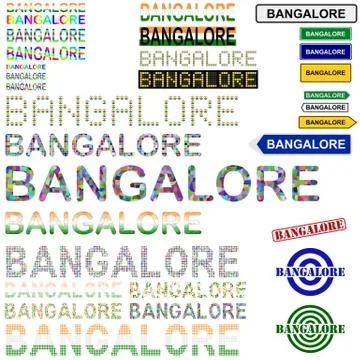 Bangalore text design set イラスト素材
