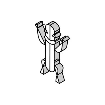 Banger meat character isometric icon vector illustration Stock Illustration