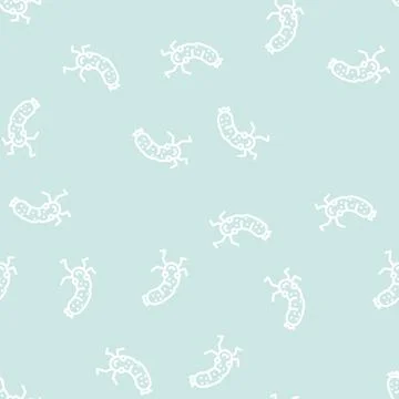 Banger meat character line vector seamless pattern Stock Illustration