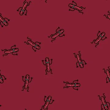 Banger meat character vector seamless pattern Stock Illustration