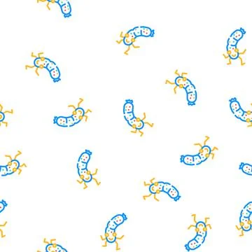 Banger meat character vector seamless pattern Stock Illustration