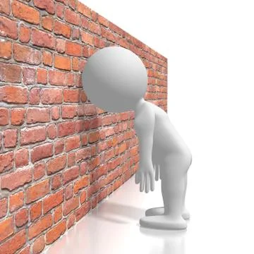 Banging head against the wall/ frustration concept Stock Illustration
