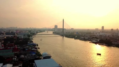 Bangkog Skyline Sub 25 Stock Footage 135554587