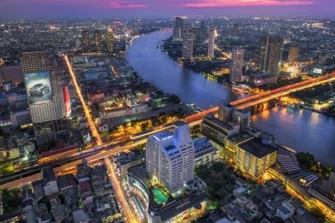 Bangkok &amp; Blue Hour Stock Photos