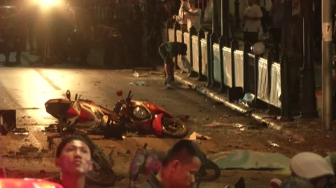 Bangkok Bombing  Stock Footage 55072801