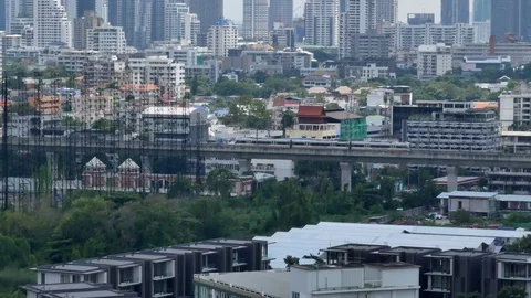 Bangkok BTS skytrain Stock Footage 80016688