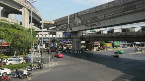 Bangkok BTS Skytrain time lapse Vídeos de archivo 247222013