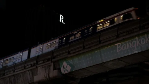 Bangkok BTS Train Stock Footage 88950990