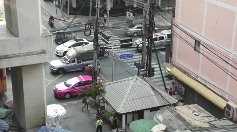 BANGKOK, CIRCA 2015: Infested Asian street traffic Video stock 61692275