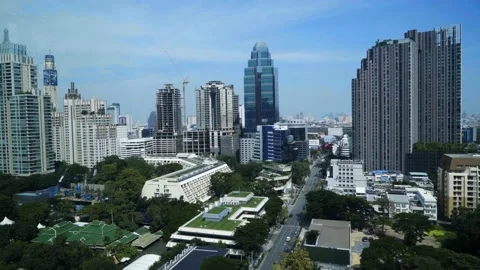 Bangkok city view in the daytime. Stock Footage 154080372