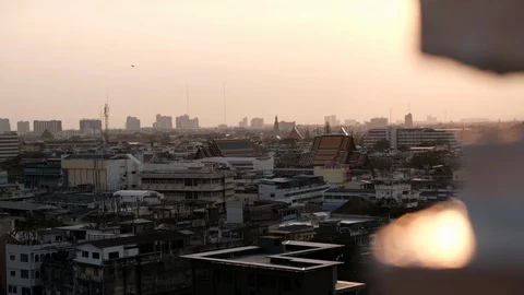 Bangkok cityscape from a temple 库存影片 89292003