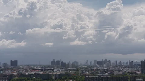 Bangkok Cityscape Timelapse with Moving Clouds and Sky Stock Footage 337532672