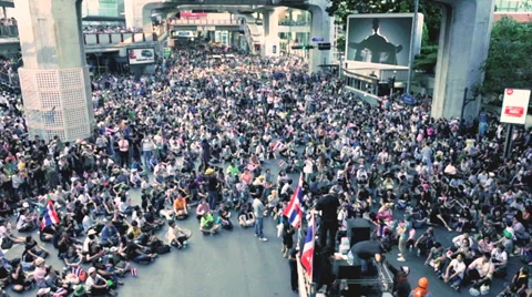 Bangkok demonstration 2013 to protest against government 動画素材 33072236