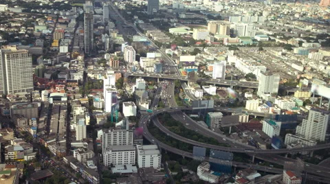 Bangkok Expressway Highway bird eye view at dusk, Thailand Video stock 68071953