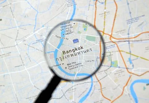 Bangkok on Google maps. Stock Photos