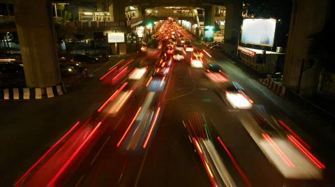 Bangkok intersection time lapse 3 스톡 동영상 85529