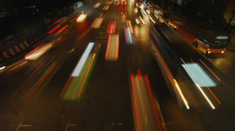 Bangkok intersection time lapse 4 스톡 동영상 85477