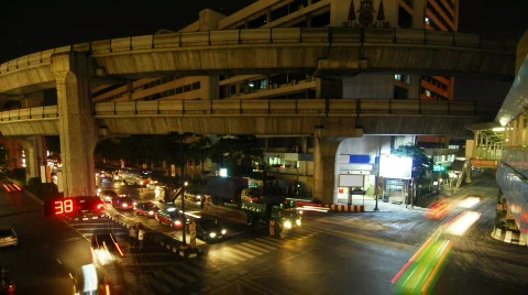 Bangkok intersection time lapse 5 스톡 동영상 85523