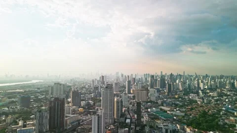 Bangkok landscape from a drone Stock Footage 264917306