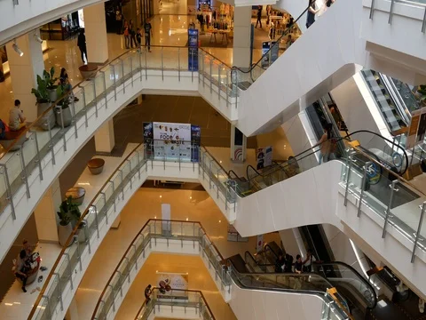 Bangkok Mall Interior Stock Footage