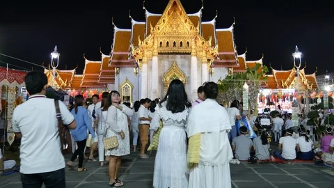 Bangkok Marble Temple during New Year Video stock 107913558