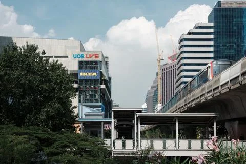 Bangkok Mass Transit System or BTS Skytrain Stock Photos