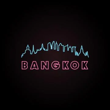 Bangkok (neon) Stock Illustration