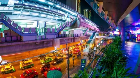 Bangkok at night Stock Footage 75181567