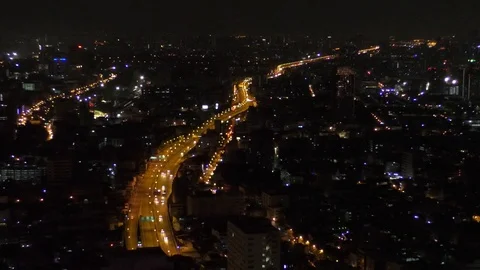 Bangkok Night View Stock Footage 112714029