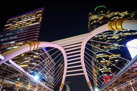 Bangkok - November 2: Chong Nonsi Station is a BTS sky-train station on Novem Stockfoto's
