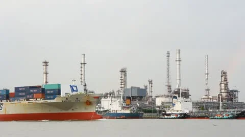 Bangkok Port Terminal for shipping and logistic Stock Footage