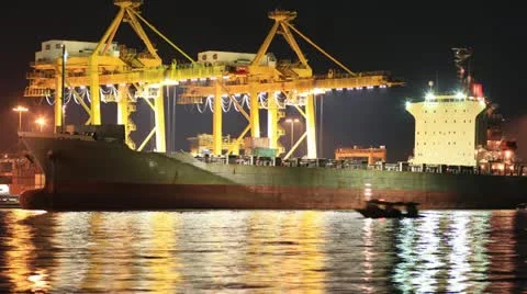 Bangkok Port Terminal for shipping and logistic Stock Footage