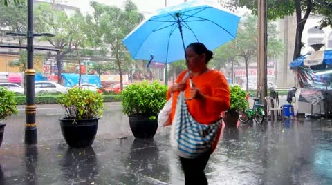Bangkok Rain Stock Footage 10806112