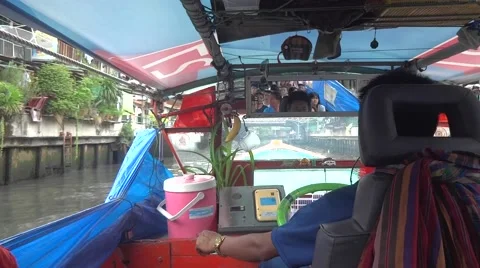 Bangkok river boat Stock Footage 45411077
