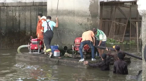 Bangkok River Bombing Stock Footage 55070089