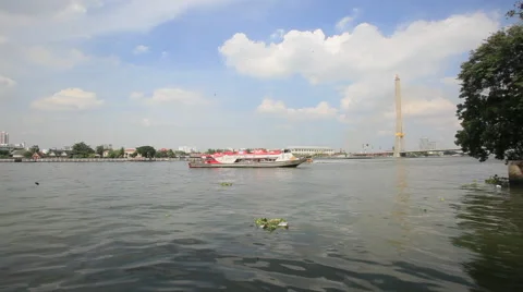 Bangkok river time lapse 01 Stock Footage 52720558