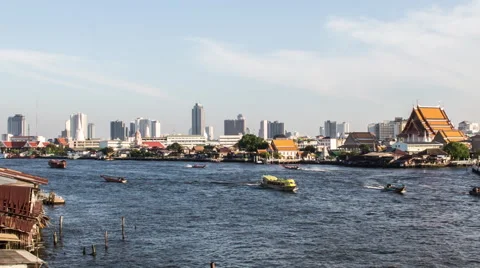 Bangkok River Time Lapse Stock Footage 50714834