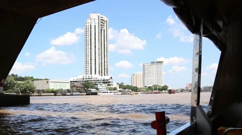 Bangkok River View Stock Footage 42707891