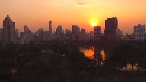 Bangkok Skyline during sunset Stock-Footage 83664500