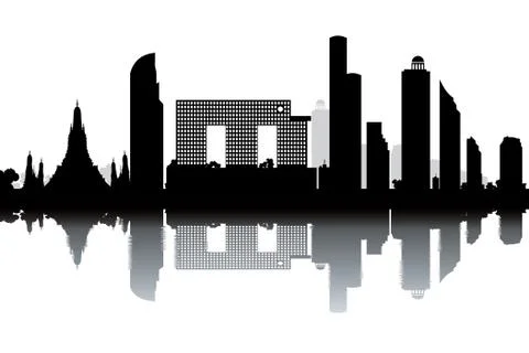 Bangkok skyline Ilustración de archivo