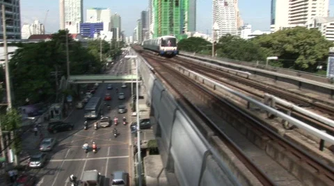 Bangkok skyrail  Stock Footage 575062