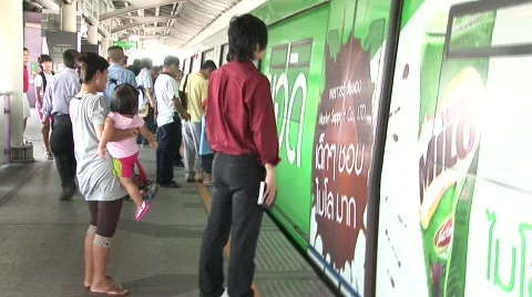 Bangkok skyrail  Vídeo Stock 575069