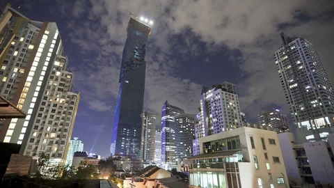 Bangkok skyscraper time lapse Stock Footage 83256868