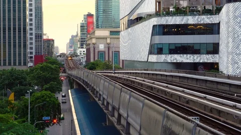 Bangkok Skytrain Time Lapse - Commercially Usable Stock Footage 93630988