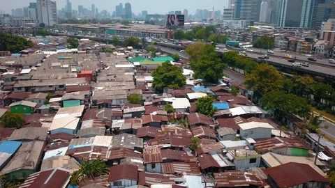 BANGKOK SLUMS AERIALS Stock Footage 100229378