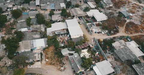 Bangkok Slums Aerials.Dump. Drone view Video stock 122002385